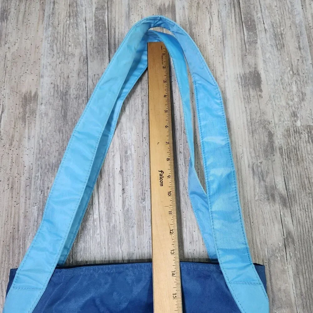 Adidas Blue Nylon Tote Shoulder Gym Light Travel 3 Stripe Logo Bag‎ Rare HTF